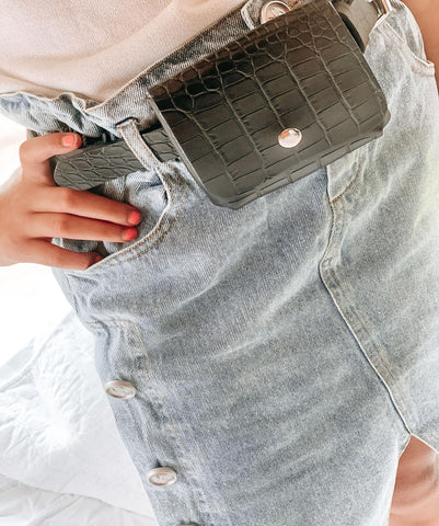 GIRL SKIRT with bag belt تنورة مع شنطة حزام
